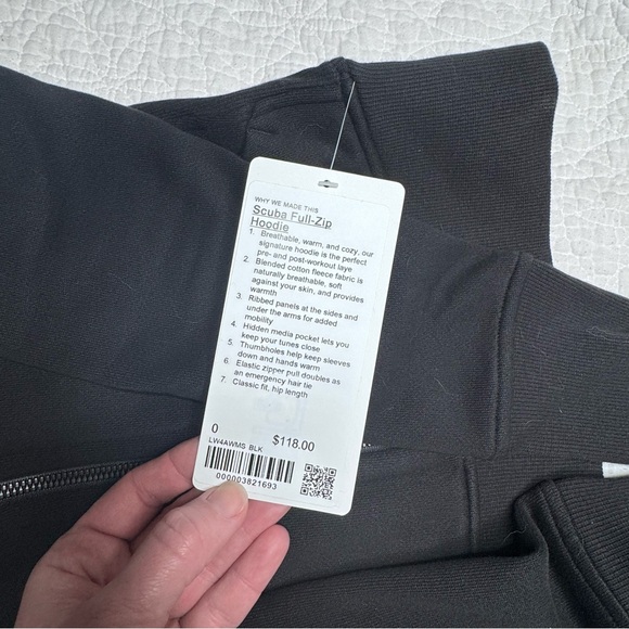 Lululemon Scuba Full Zip Hoodie Black NWT NEW size 0 - Picture 6 of 15